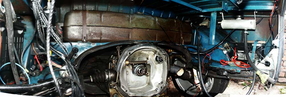 Pan of empty engine bay